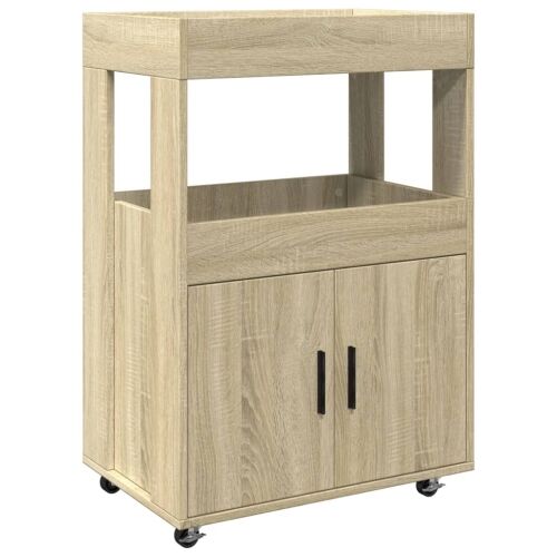 Barska kolica boja hrasta 60x39,5x89 cm od konstruiranog drva - Sonoma hrast Cijena