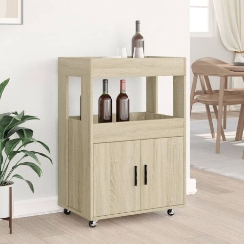 Barska kolica boja hrasta 60x39,5x89 cm od konstruiranog drva - Sonoma hrast Cijena