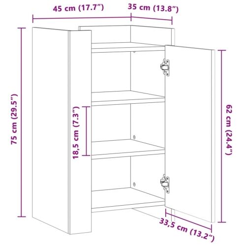 Komoda siva boja hrasta 45x35x75 cm od konstruiranog drva - Sivi hrast sonoma Cijena