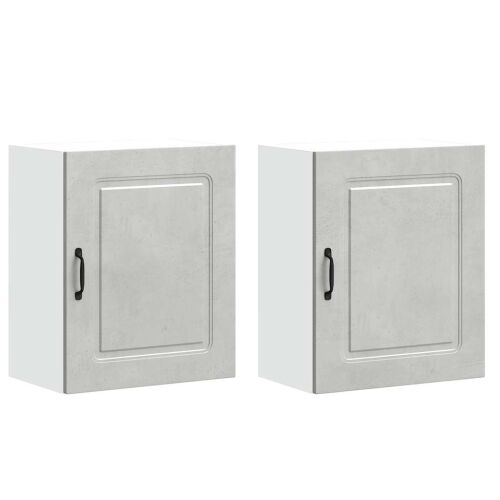Zidni kuhinjski ormarići 2 kom Kalmar betonsko sivi inženjerski drvo - Beton siva 2x zidni ormarić (1 vrata) 50 cm širok 60 cm v Cijena