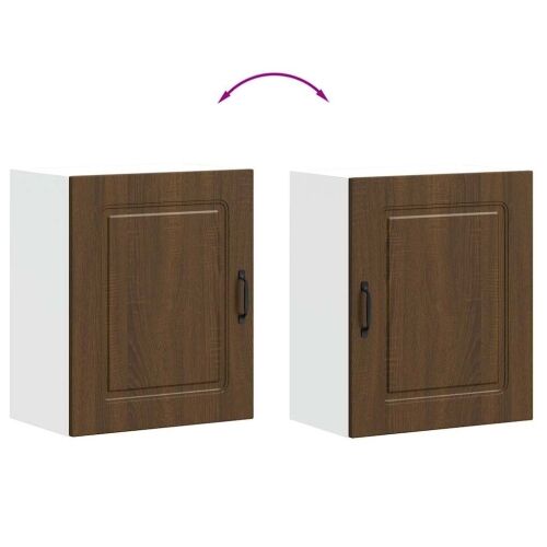 Zidni kuhinjski ormarići 2 kom Kalmar smeđi hrast, inženjersko drvo - Smeđi hrast 2x zidni ormarić (1 vrata) 50 cm širok 60 cm v Cijena