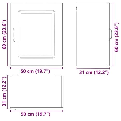 Zidni kuhinjski ormarići 2 kom Kalmar Staro drvo Inženirsko drvo - Staro drvo 2x zidni ormarić (1 vrata) 50 cm širok 60 cm visok Cijena
