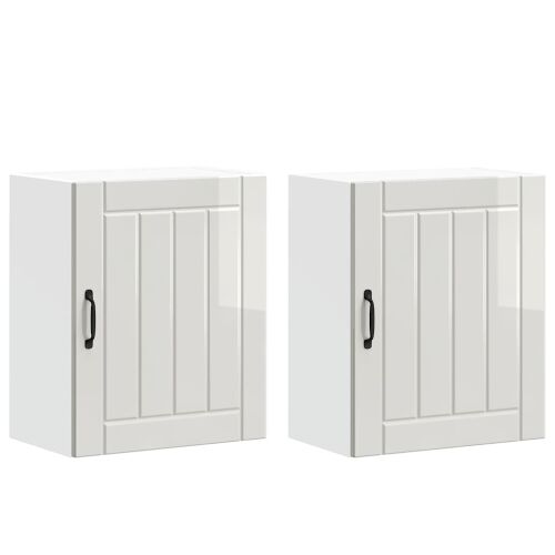 Zidni kuhinjski ormarići 2 kom Lucca visoki sjaj bijele boje inženjerskog drva - Visoko sjajno bijela 2x zidni ormarić (1 vrata) Cijena