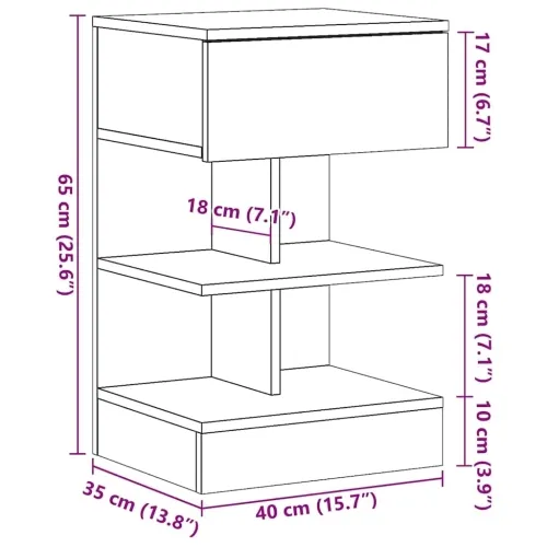 Noćni ormarići 2 kom Staro drvo 40x35x65 cm Konstruirano drvo - Staro drvo 2 Cijena