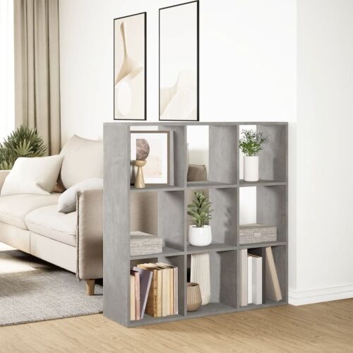 Paravan - Sobna pregrada / regal za knjige sivi 102x29x103,5 cm drveni - Beton siva 102 x 29 x 103.5 cm Cijena
