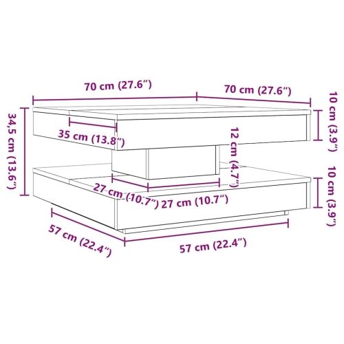Klub stolić rotirajući za 360 stupnjeva bijeli 70x70x34,5 cm - Bijela 70 x 70 x 34.5 cm Cijena