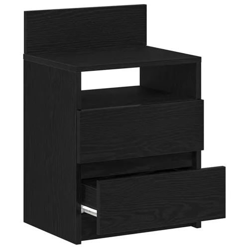Noćni ormarić s 2 ladice crne boje 40x33x60 cm - Crna 1 Cijena