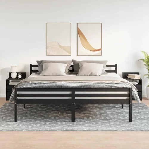 Noćni ormarići 2 kom s 2 ladice crne boje 40x33x60 cm - Crna 2 Cijena