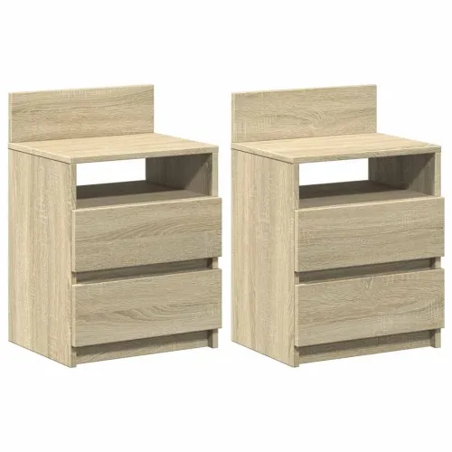 Noćni ormarići 2 kom s 2 ladice Sonoma hrast 40x33x60 cm - Sonoma hrast 2 Cijena