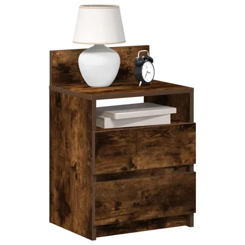 Noćni ormarići 2 kom s 2 ladice dimljeni hrast 40x33x60 cm - Dimljeni hrast 2 Cijena