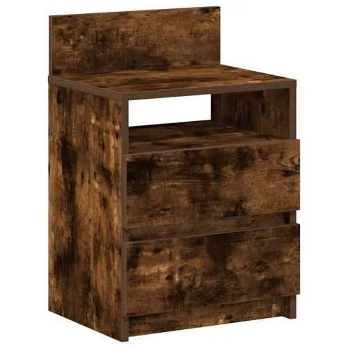 Noćni ormarići 2 kom s 2 ladice dimljeni hrast 40x33x60 cm - Dimljeni hrast 2 Cijena