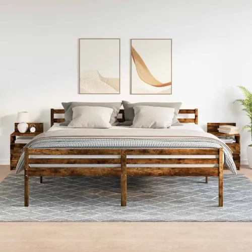 Noćni ormarići 2 kom s 2 ladice dimljeni hrast 40x33x60 cm - Dimljeni hrast 2 Cijena