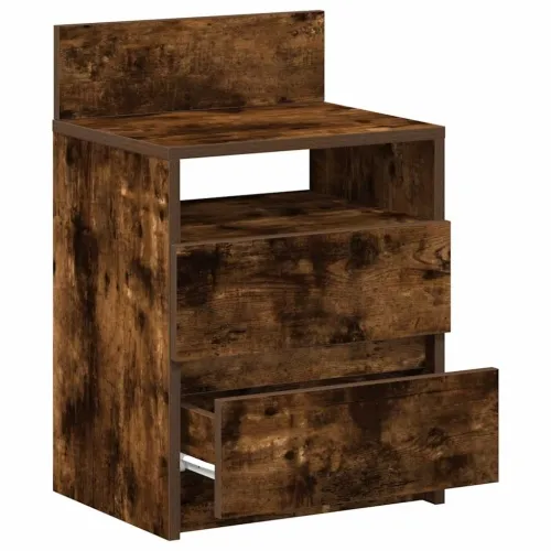 Noćni ormarići 2 kom s 2 ladice dimljeni hrast 40x33x60 cm - Dimljeni hrast 2 Cijena