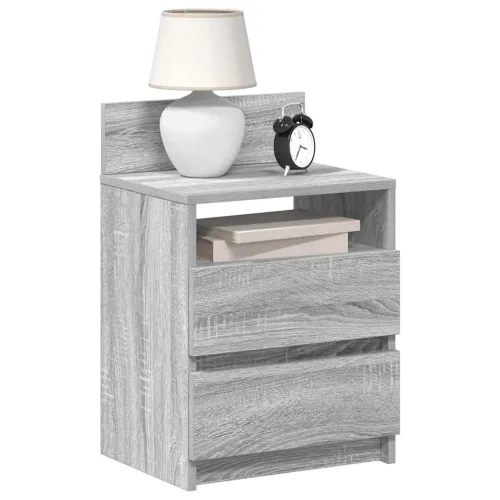 Noćni ormarići 2 kom s 2 ladice sivi Sonoma 40x33x60 cm - Sivi hrast sonoma 2 Cijena