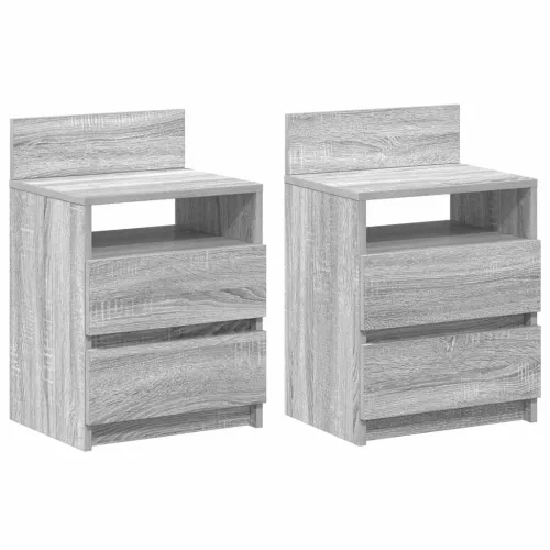 Noćni ormarići 2 kom s 2 ladice sivi Sonoma 40x33x60 cm - Sivi hrast sonoma 2 Cijena
