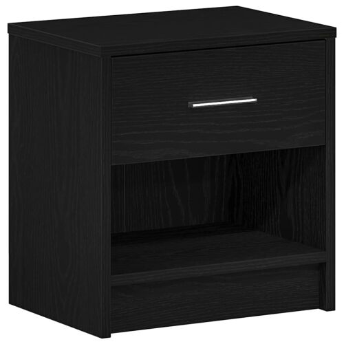 Noćni ormarić s ladicom crni 39x28x41 cm - Crna 1 Cijena