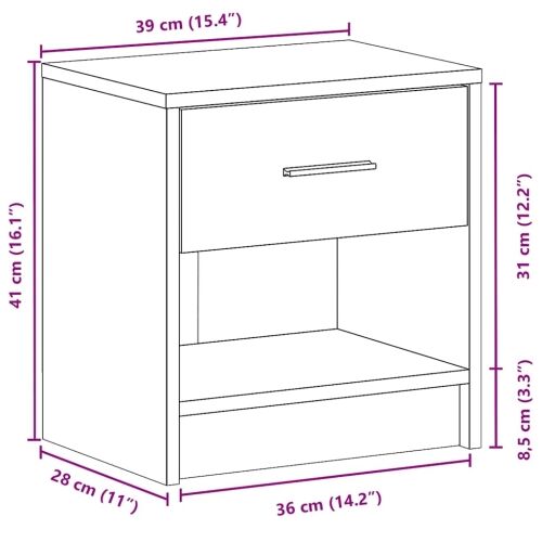 Noćni ormarići 2 kom s ladicama Sonoma hrast 39x28x41 cm - Sonoma hrast 2 Cijena