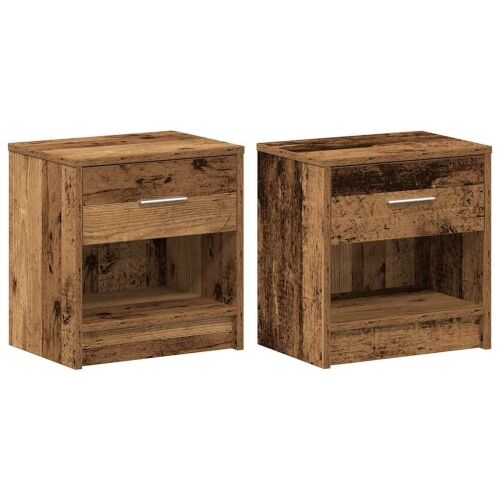 Noćni ormarići 2 kom s ladicama staro drvo 39x28x41 cm - Staro drvo 2 Cijena