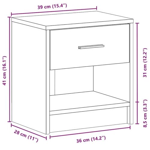 Noćni ormarići 2 kom s ladicama staro drvo 39x28x41 cm - Staro drvo 2 Cijena