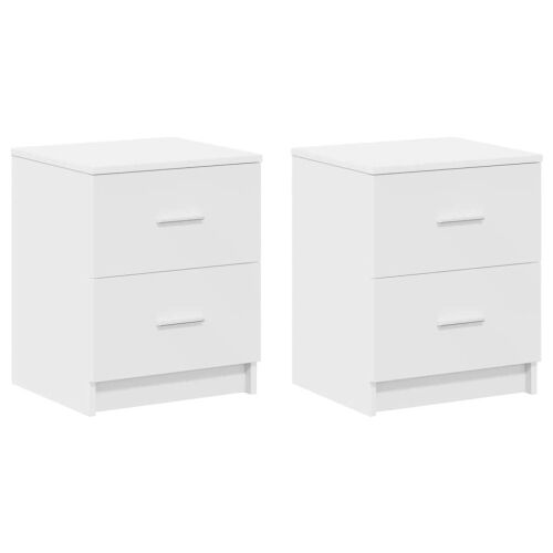 Noćni ormarići 2 kom s 2 ladice bijeli 40x36x50 cm - Bijela 2 Cijena