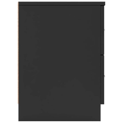 Noćni ormarić s 2 ladice crne boje 40x36x50 cm - Crna 1 Cijena