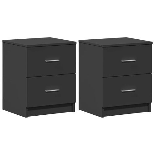 Noćni ormarići 2 kom s 2 ladice crne boje 40x36x50 cm - Crna 2 Cijena