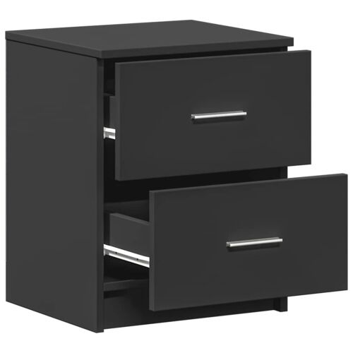 Noćni ormarići 2 kom s 2 ladice crne boje 40x36x50 cm - Crna 2 Cijena