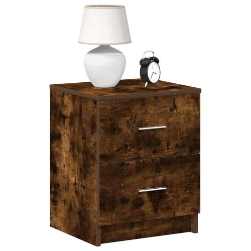 Noćni ormarići 2 kom s 2 ladice dimljeni hrast 40x36x50 cm - Dimljeni hrast 2 Cijena