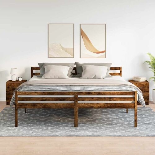 Noćni ormarići 2 kom s 2 ladice dimljeni hrast 40x36x50 cm - Dimljeni hrast 2 Cijena