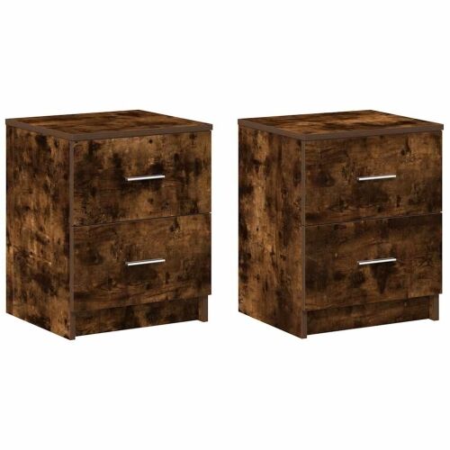 Noćni ormarići 2 kom s 2 ladice dimljeni hrast 40x36x50 cm - Dimljeni hrast 2 Cijena