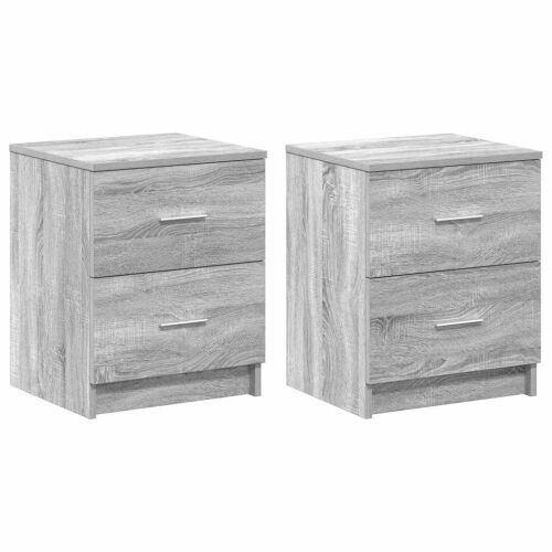 Noćni ormarići 2 kom s 2 ladice sivi Sonoma 40x36x50 cm - Sivi hrast sonoma 2 Cijena
