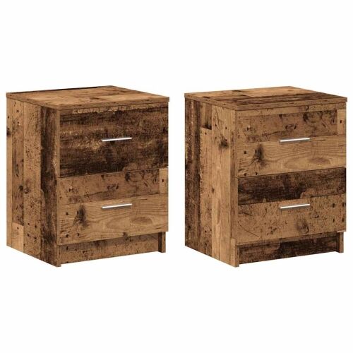 Noćni ormarići 2 kom s 2 ladice staro drvo 40x36x50 cm - Staro drvo 2 Cijena