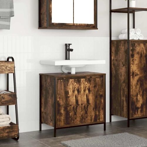 Ormarić za Lavabo - Umivaonik od dimljenog hrasta 60x34,5x60 cm - Dimljeni hrast 1 Dimljeni hrast Cijena