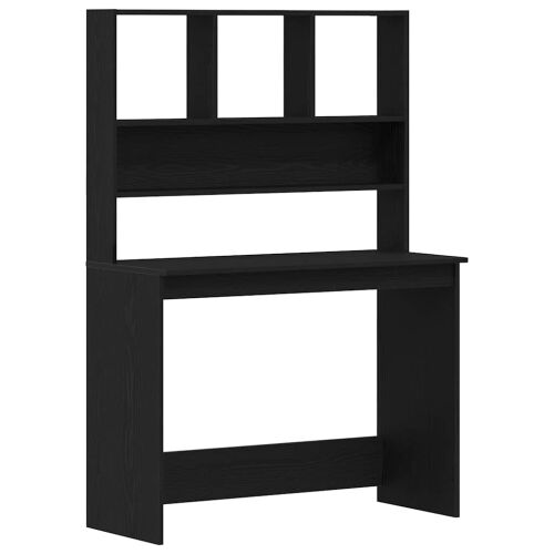 Radni stol s policama Crni hrast 102x45x148 cm Konstruirano drvo - Crni hrast Cijena