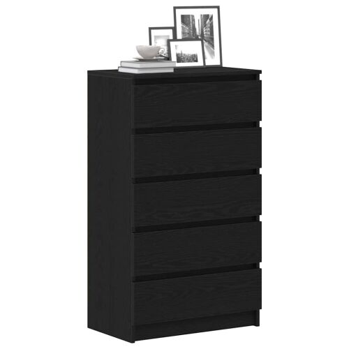Ormarić s ladicama crni hrast 60x36x103 cm inženjerski drvo - Crni hrast Cijena