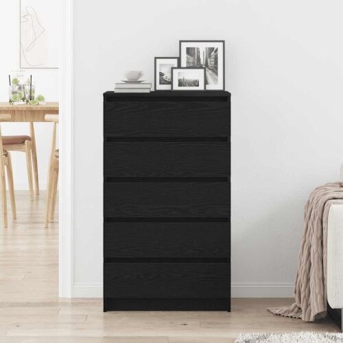 Ormarić s ladicama crni hrast 60x36x103 cm inženjerski drvo - Crni hrast Cijena