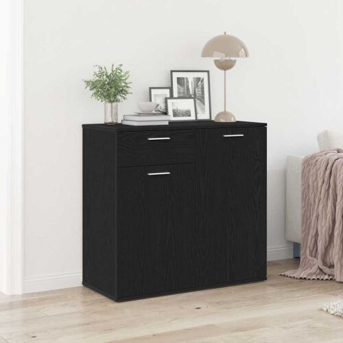 Komoda crni hrast 80x36x75 cm Inženirsko drvo - Crni hrast 80 cm Cijena