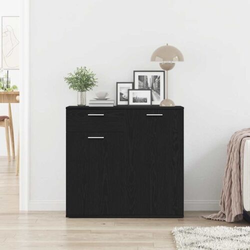 Komoda crni hrast 80x36x75 cm Inženirsko drvo - Crni hrast 80 cm Cijena