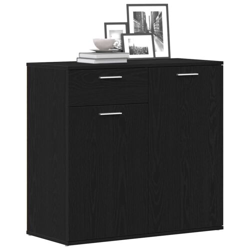 Komoda crni hrast 80x36x75 cm Inženirsko drvo - Crni hrast 80 cm Cijena