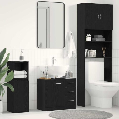 Ormarić za Lavabo - Umivaonik crni hrast 63x30x54 cm inženjerski drvo - Crni hrast 1 1 Crni hrast Cijena