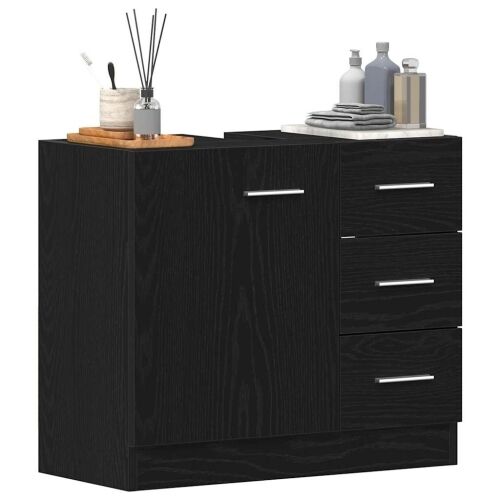 Ormarić za Lavabo - Umivaonik crni hrast 63x30x54 cm inženjerski drvo - Crni hrast 1 1 Crni hrast Cijena
