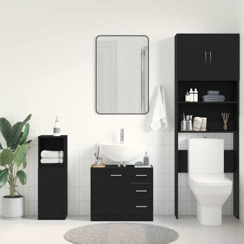 Ormarić za Lavabo - Umivaonik crni hrast 63x30x54 cm inženjerski drvo - Crni hrast 1 1 Crni hrast Cijena