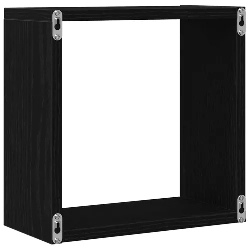 Zidne kockaste police 2 kom crni hrast 30x15x30 cm inženjersko drvo - Crni hrast 30 x 15 x 30 cm 2 Cijena