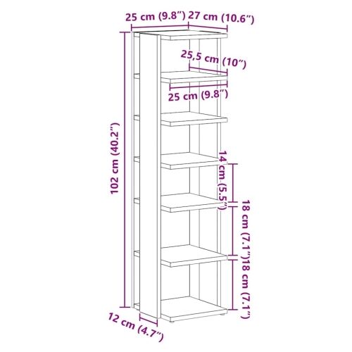 Ormarići za cipele 2 kom. Crni hrast 25x27x102 cm Inženirsko drvo - Crni hrast 2 Cijena