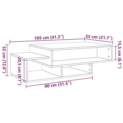 Klub stolić crni hrast 105x55x32 cm inženjerski drvo - Crni hrast Cijena
