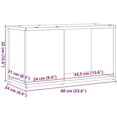 TV ormarić crni hrast 60x24x32 cm inženjerski drvo - Crni hrast 60 x 24 x 32 cm Cijena