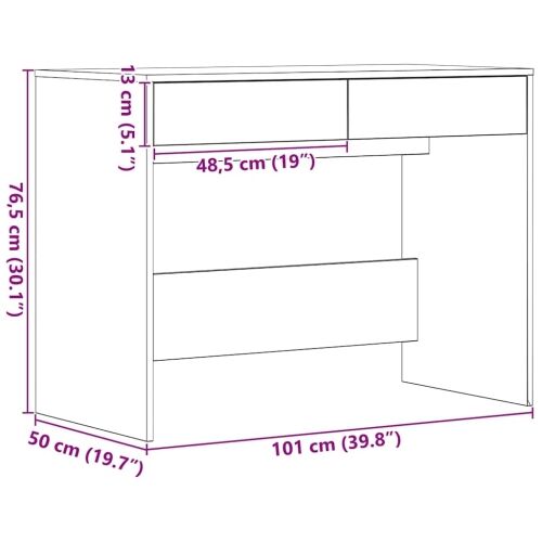 Radni stol Crni hrast 101x50x76,5 cm Konstruirano drvo - Crni hrast Cijena