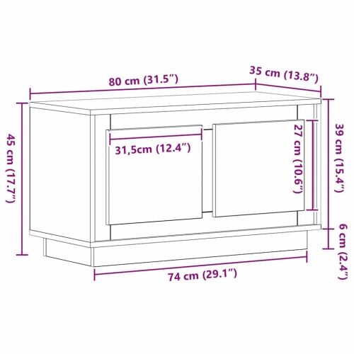 TV ormar 80 x 35 x 45 cm hrast artisan Konstruirano drvo - hrast artisan Cijena