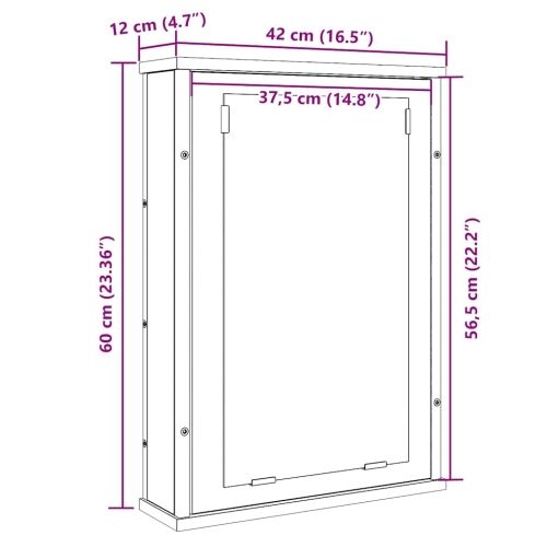 Ormarić za kupaonsko ogledalo crni hrast 42x12x60 cm inženjerski drvo - Crni hrast 1 Crni hrast Cijena