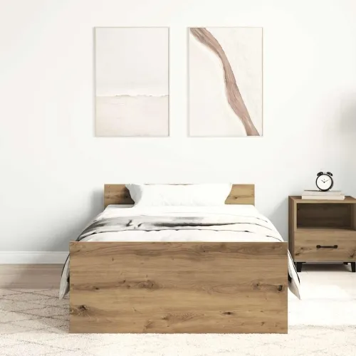 Okvir kreveta bez madraca Artisan hrast 75x190 cm Inženirsko drvo - Hrast artisan 75 x 190 cm Cijena